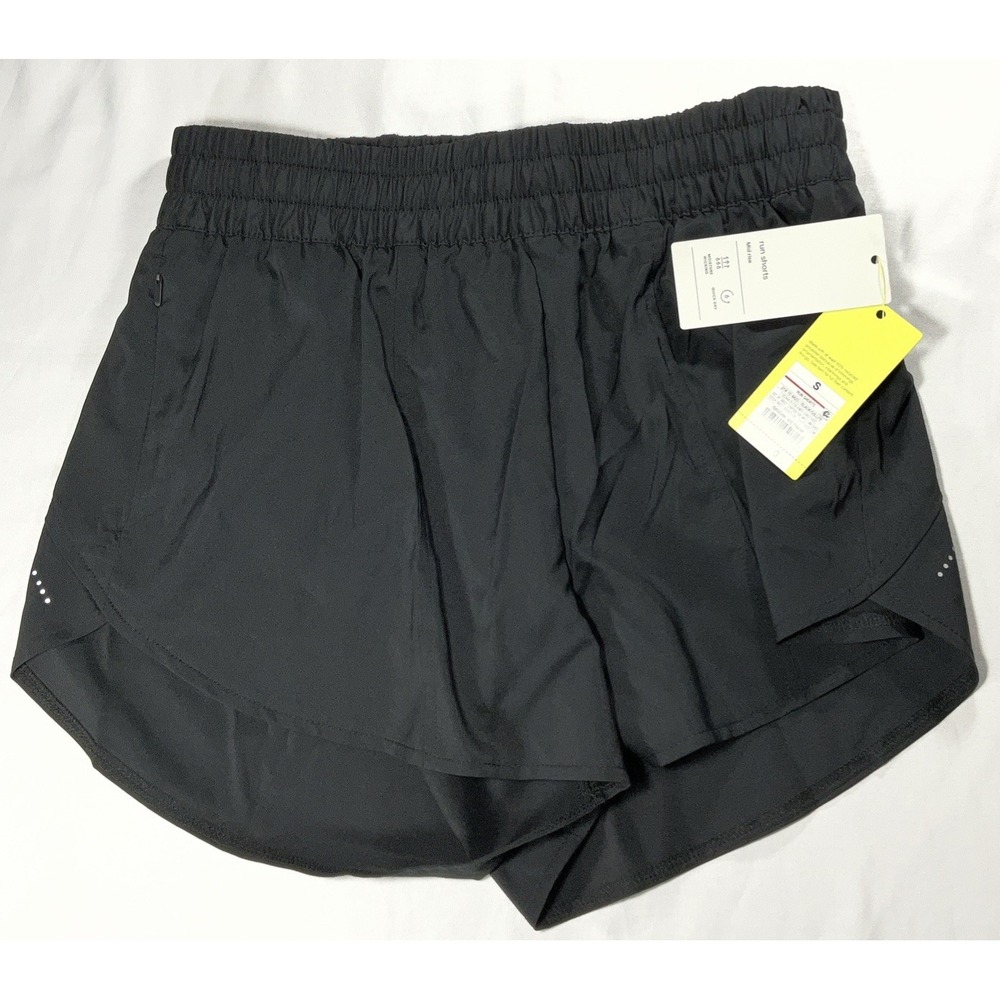 All In Motion Womens Black Mid Rise Run Shorts 3" Inseam Size Small